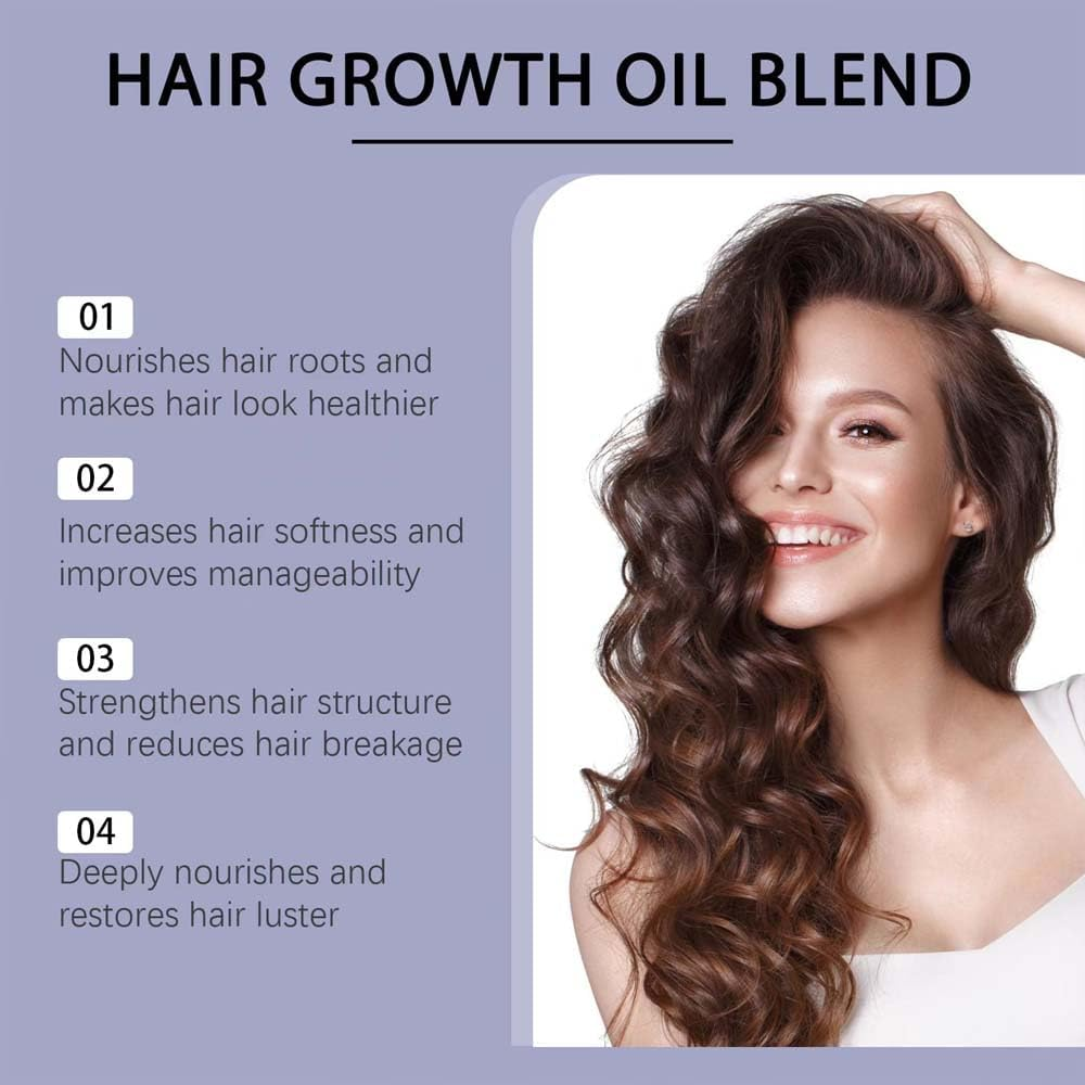 ANREPA 2 Pcs Hair Growth Oil Blend, Deep Repair Hair Mask, Repairs Dry Damaged Hair, Promotes Hair Growth, Unisex Adults, Earthy Scent, Beige image number 4