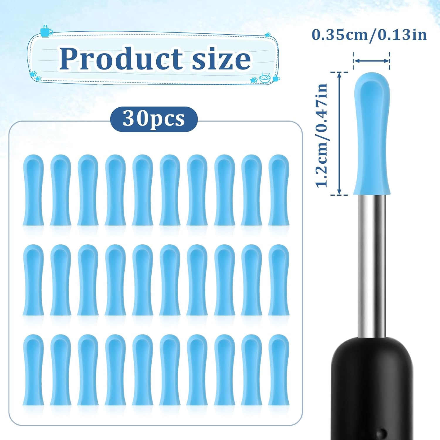 Ear Wax Removal Replacement Tips for Ear Camera 30Pcs Ear Spoons Tips for Wet Dry Ear Wax Cleaning Ear Spoon Accessories Set Reusable Silicone Soft Cleaning Reuse Cap for Teens Adults image number 3