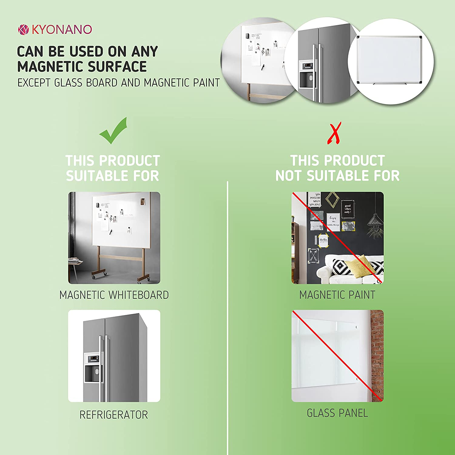 BIROYAL Dry Erase Magnets 50Pcs with Marker - Reusable Whiteboard Accessories Magnetic Strips for Whiteboard Magnet Labels Magnetic Name Tags for Classroom Home Office in 5 Gradient Colors - 5 Colors image number 2