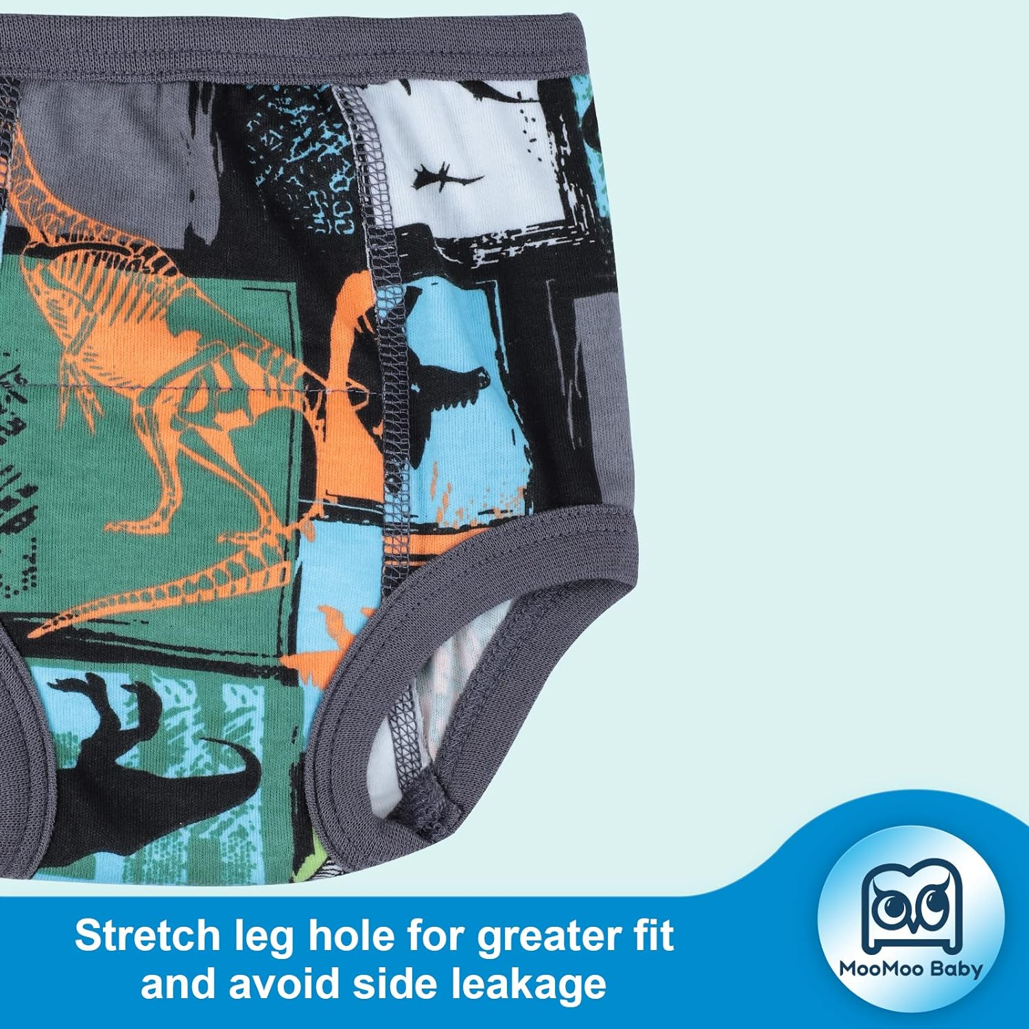 Moomoo Baby Potty Training Pants 4 Packs Absorbent Dinosaur Training Pants for Boys and Girls 3T