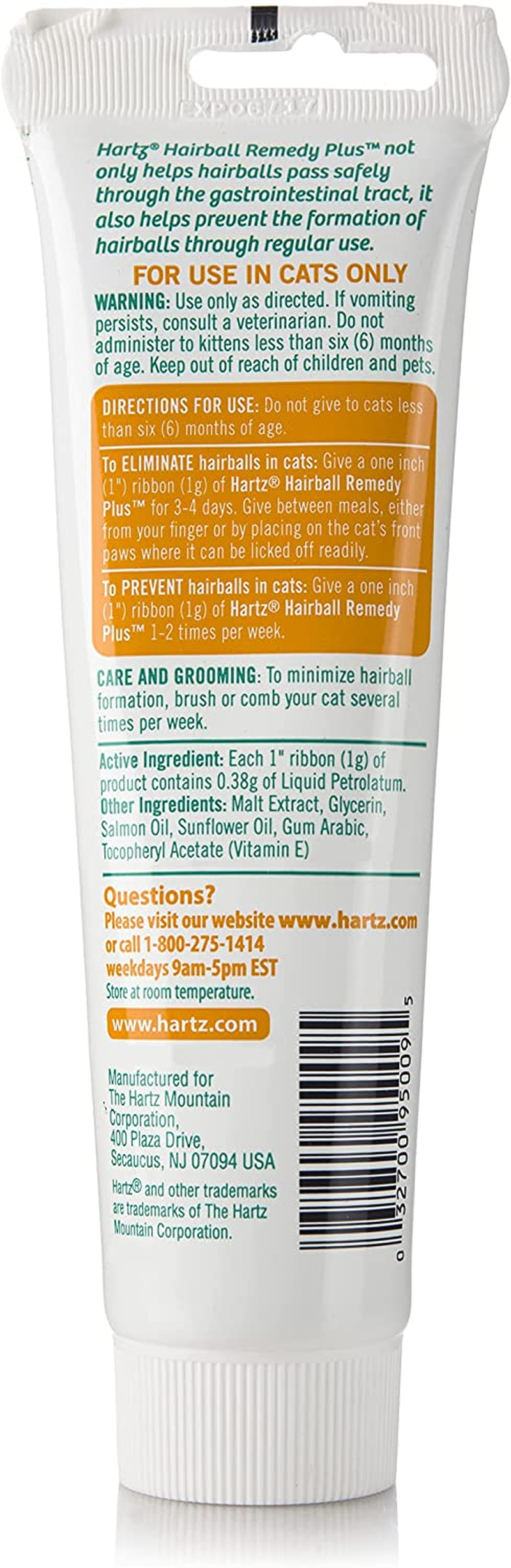 Hartz Hairball Remedy plus Paste 70G