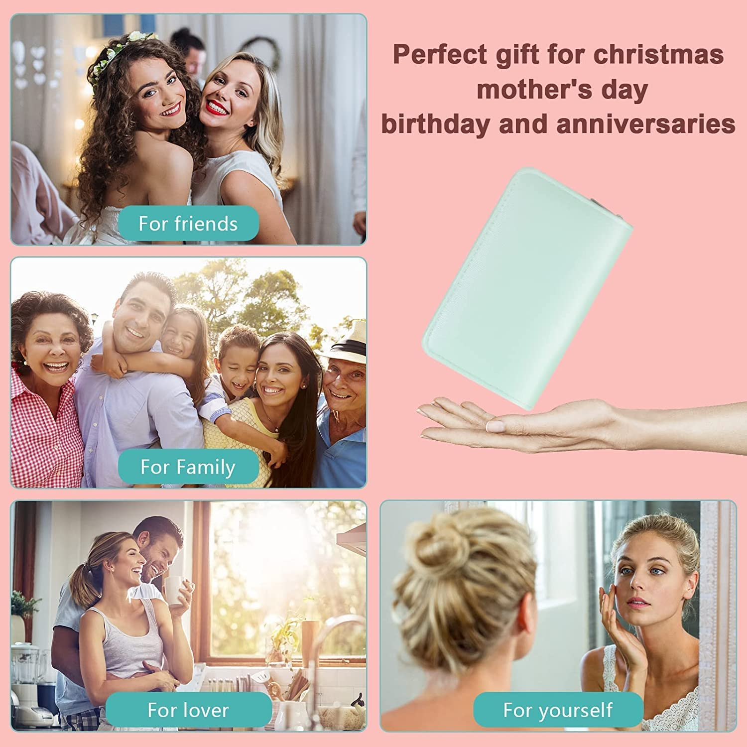 12-Piece Nail Care Kit, Mint Green Leather Travel Case,Manicure Set Personal Care, Nail Clipper Kit,Nail Tools with Luxurious Travel Case, Gifts for Men Women Family Friend image number 4