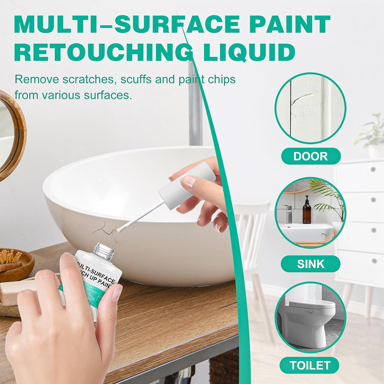 Bath Paint, Furniture Paint, Bath Paint White, White Colour Wall Repair, Suitable for Wall Filler, Ceramic Sink, Bathroom Tile Painting, Enamel Repair image number 3