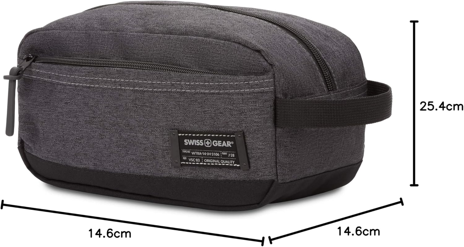 SWISSGEAR Medium Dopp Kit | Bathroom, Gym, Travel | Men'S and Women'S - Heather Gray