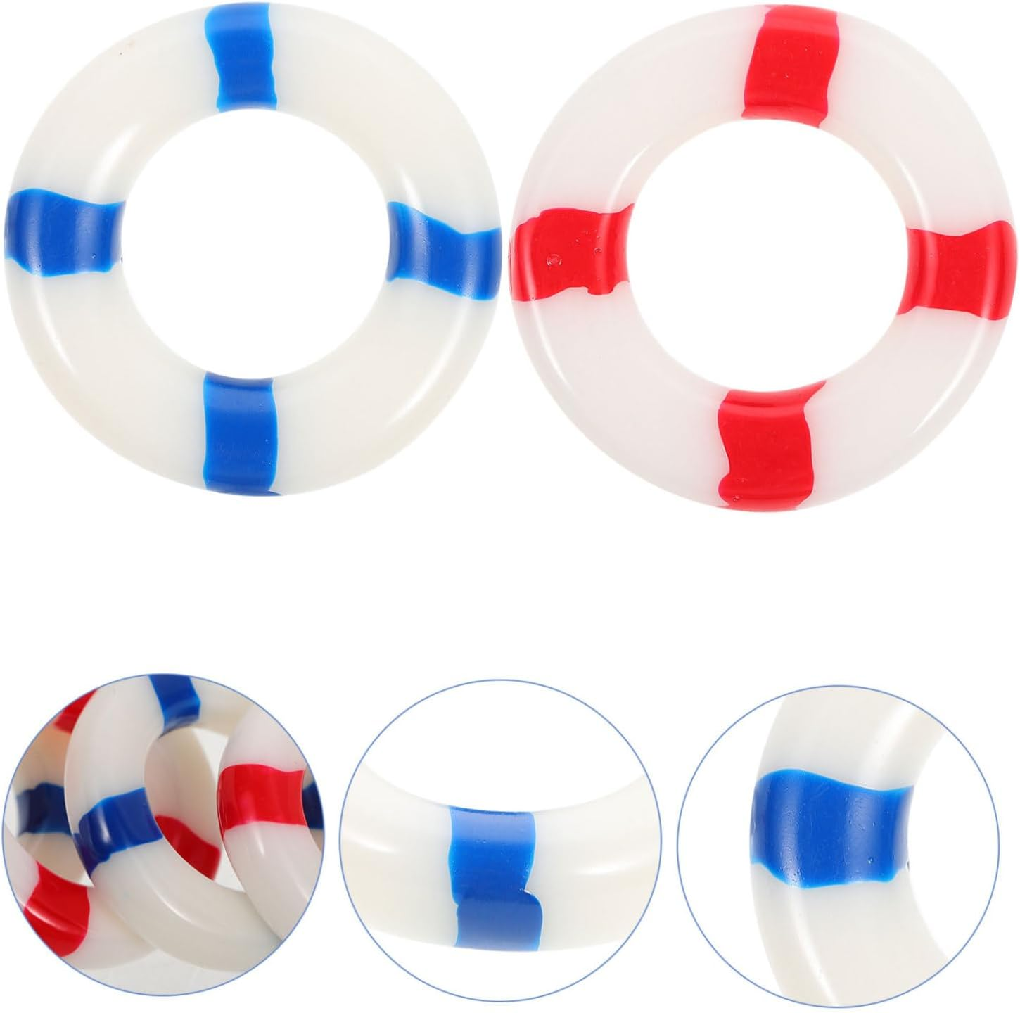 KITANDOVE 10 Pcs Landscape Swim Decorations Mediterranean Nautical Life Buoy Ornaments for Fish Wall Decor Beach Theme Party Garden Decorations and Aquarium Accents image number 5