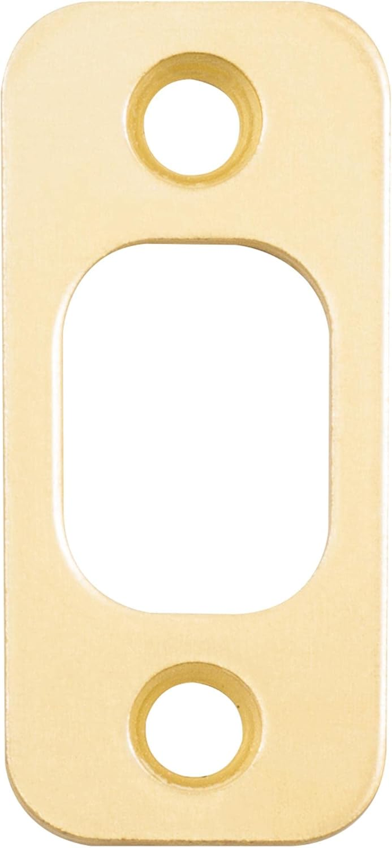 Round Corner Deadbolt Strike Plate, 1-1/8" X 2-3/4", 2-1/8" Center-To-Center, Antique Brass by Stone Harbor Hardware image number 5