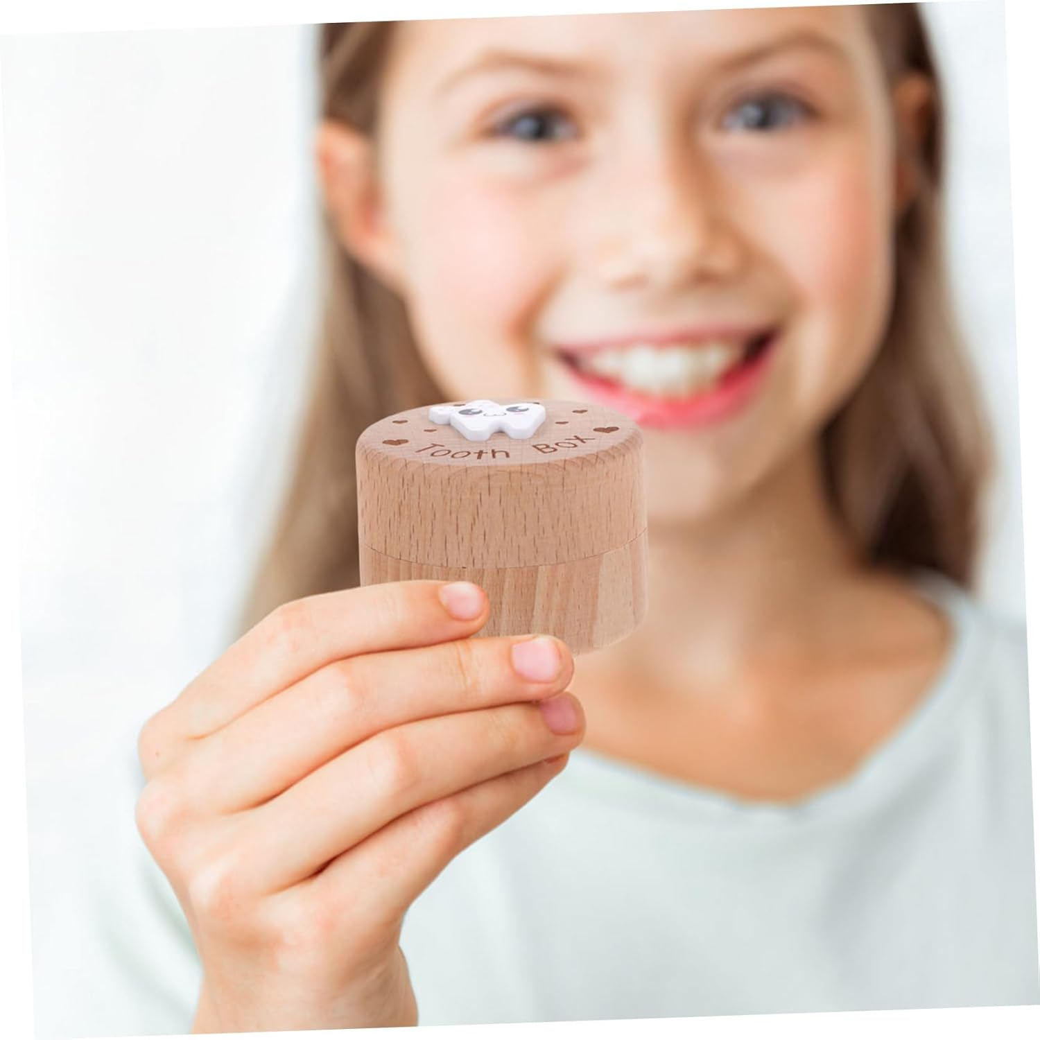 ULTECHNOVO Small Wooden Storage Box for Boys and Girls Teeth Hair Fairy Keepsake Collection