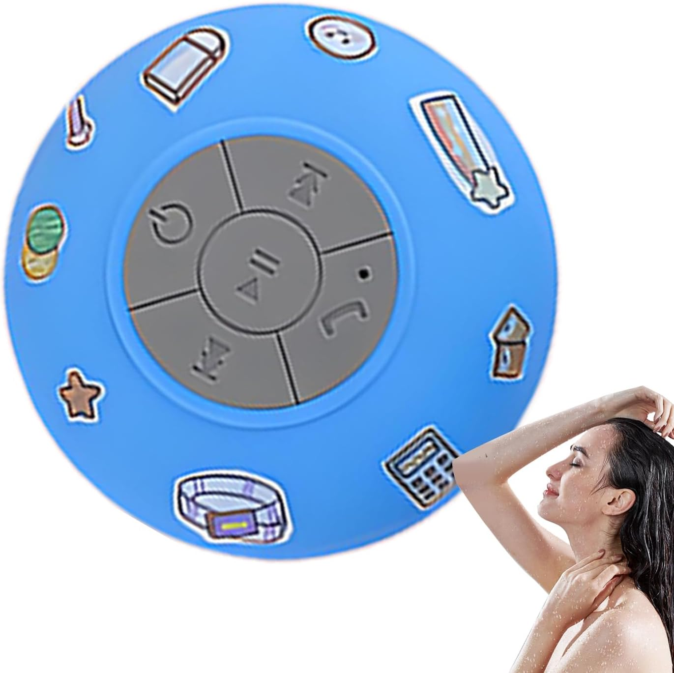 Portable Speaker Waterproof, Bathroom Speaker, Stereo Sound Waterproof Suction Cup Music Player for Shower Home Party Beach Bathroom Travel
