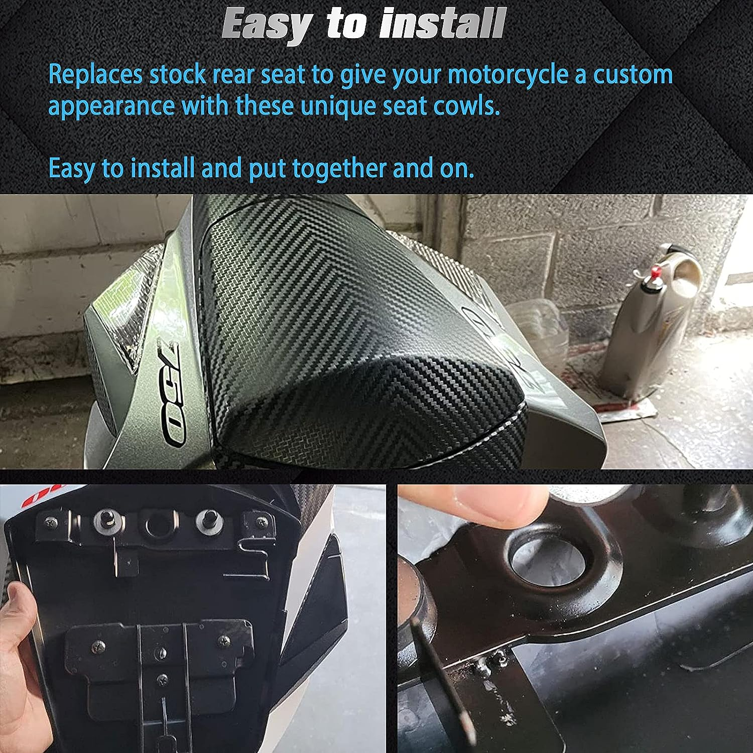 Rear Seat Cover Cowl Passenger Pillion Tail Solo Seat Cowl Fairing Fit Forsu-Zu-Ki GSXR 600 GSXR 750 GSX-R 600 GSX-R 750 2011 201 2013 2014 2015 2016 2017 2018 2019 2020 2021 2022 2023 2024 image number 4