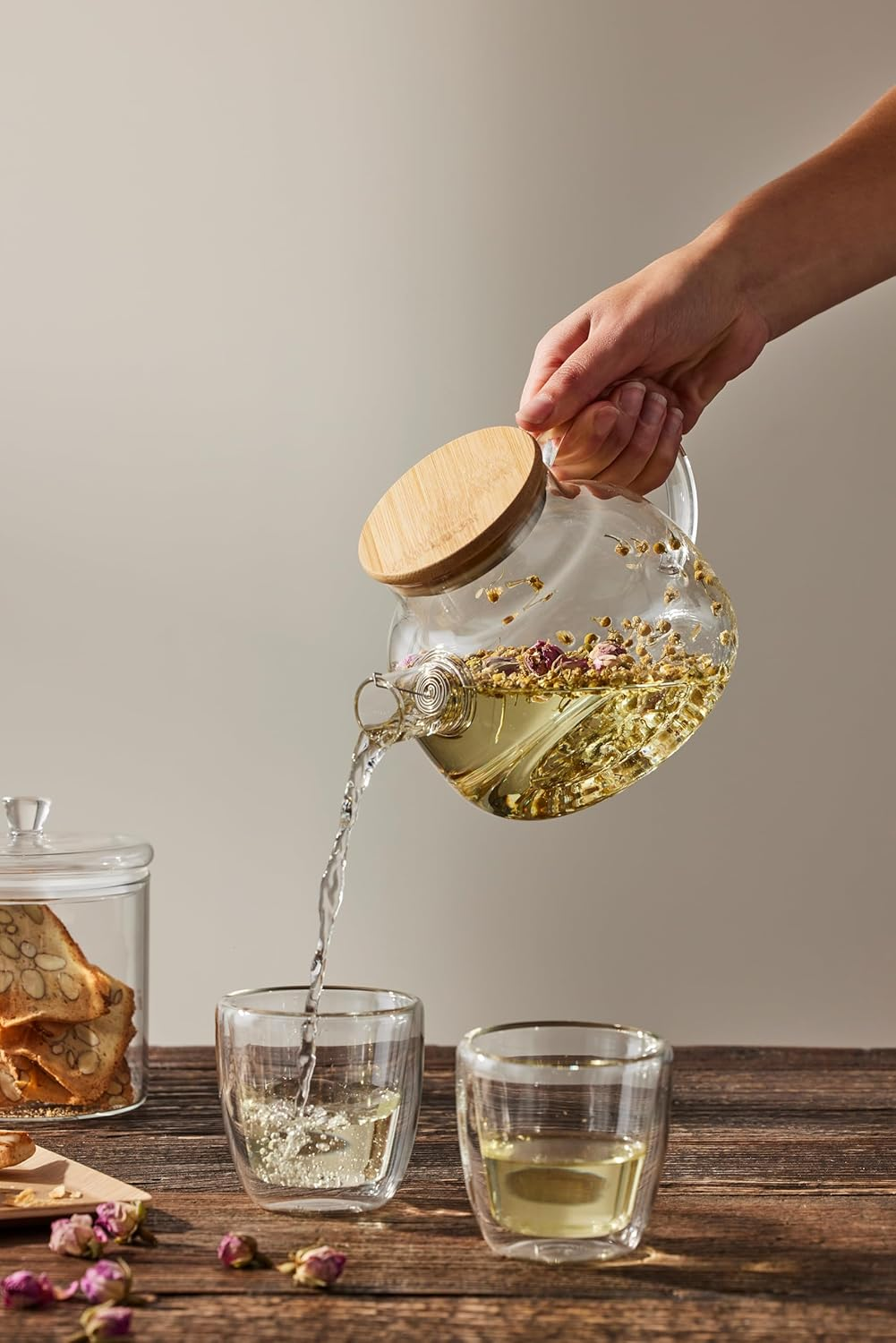 Leaf & Bean Frankie Glass Teapot with Filter, 1 Liter Capacity image number 3