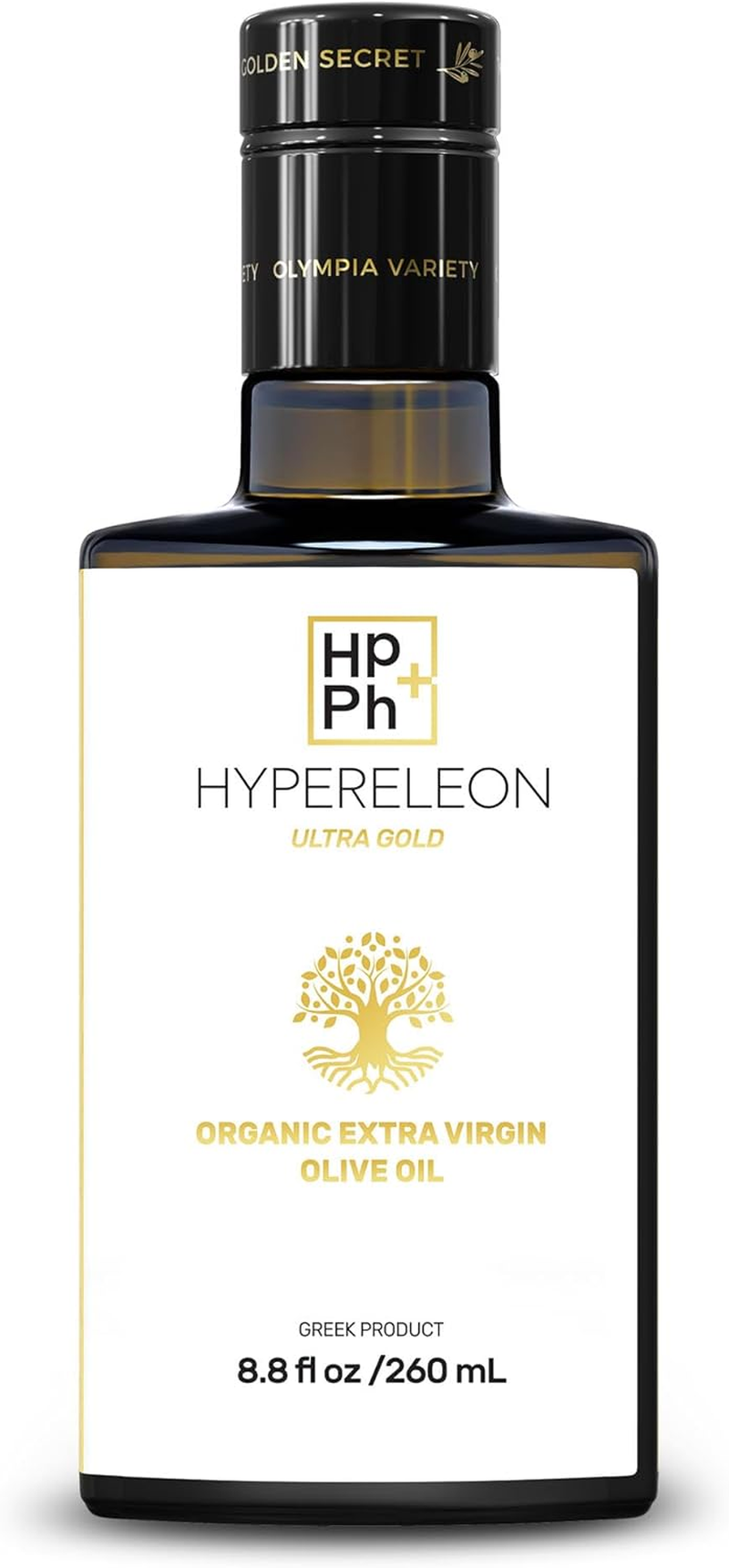 HYPERELEON Ultra Gold | Premium, Organic, Supremely Rich in Polyphenols, Greek Extra Virgin Olive 100% Pure & Natural | Bio & Unfiltered | 40 Top Global Health Awards | 260Ml (Pack of 1) image number 2