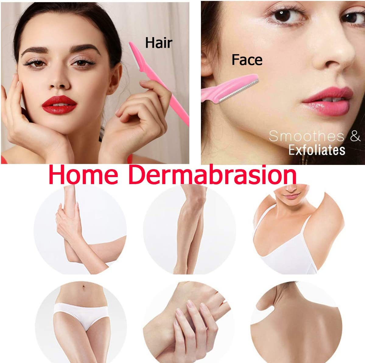 Eyebrow Razor for Women, Beoffer 40Pcs Multipurpose Exfoliating Dermaplaning Tool Face Razor and Eyebrow Razors for Women Man with Precision Cover (Pink Yellow) image number 3