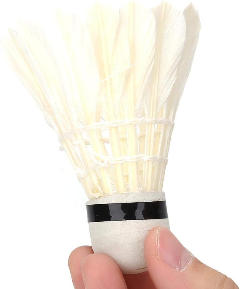 12Pcs/Lot Badminton Balls, White Feather Badminton Balls Shuttlecocks Outdoor Sports Badminton Training Accessory, Sports Equipment image number 3