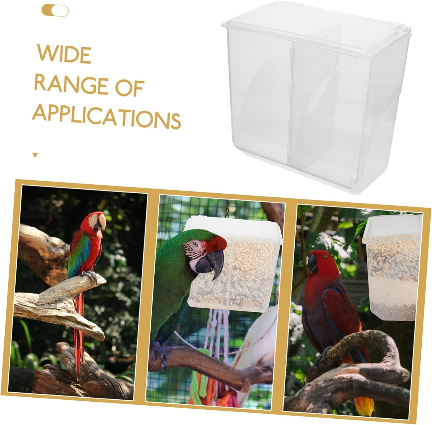 Hanging Pigeon Feeder Automatic Leakage Bird Food Dispenser for Pigeon Quail Cage Easy Install Clean Multi-Function Food Box with Capacity Bird Supplies image number 4