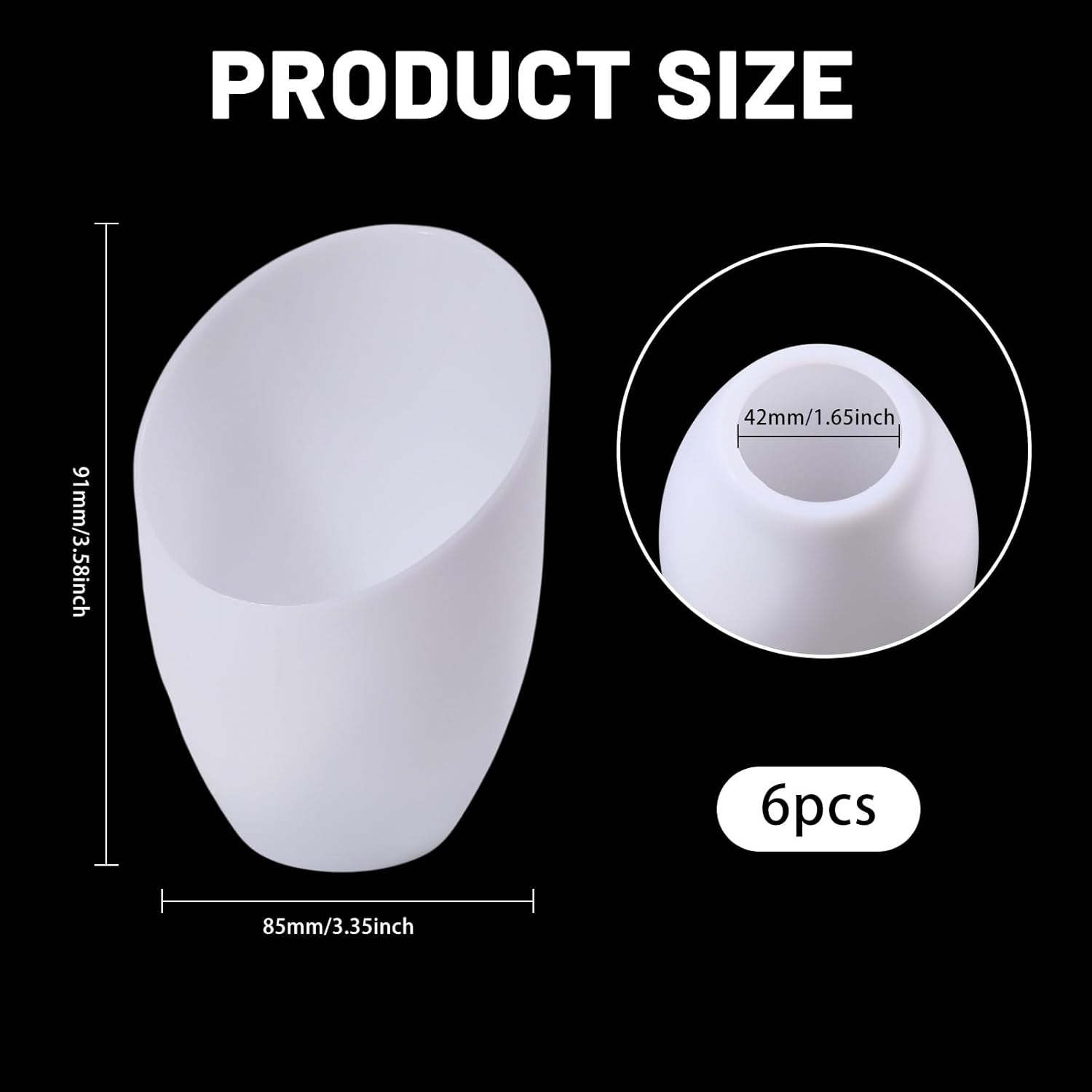 CHGCRAFT 6 Pcs Plastic Lamp Shade Replacement Horseshoe Lampshade White Replacement Lamp Covers for LED Stand-Up Lamps 3.6 Inch/91Mm Inner Diameter