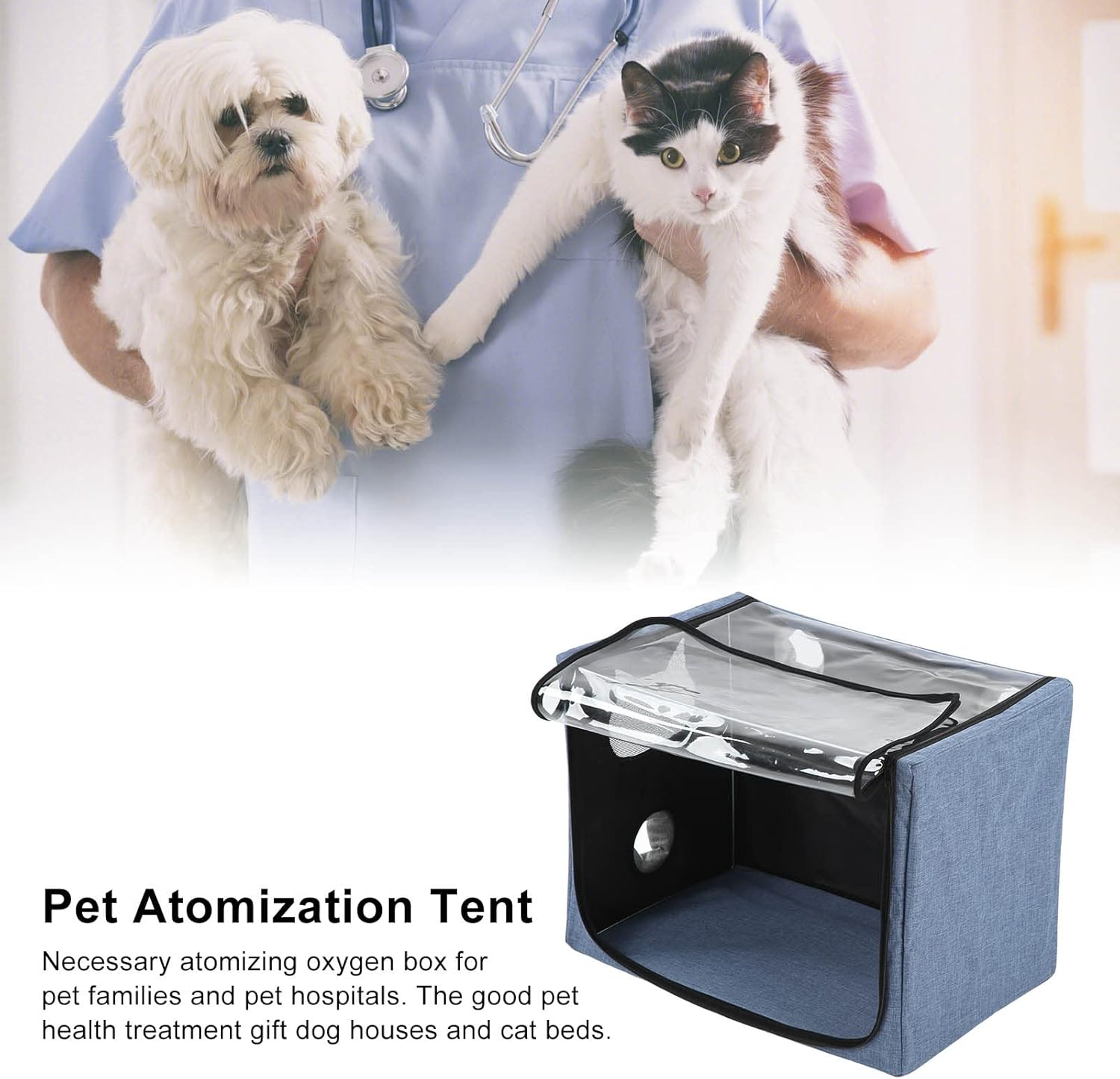 Pet Nebulizer Nest Cat Dog Atomization Box Oxygen Chamber Collapsible Hands Portable Inhalation Machine Small Pet Nebulization Oxygen Inhalation Box ICU Cage image number 4