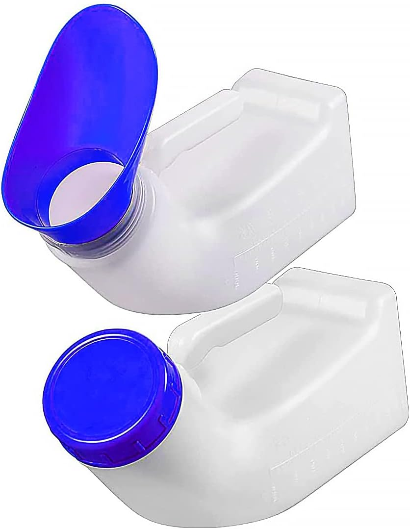 Women Urinals, Portable Pee Cup with Screw Cap Lid and Funnel, Anti-Tipover Design and Sprillproof, Urinal for Women and Men Camping, Car Travel, Outdoor (2Pack) image number 3