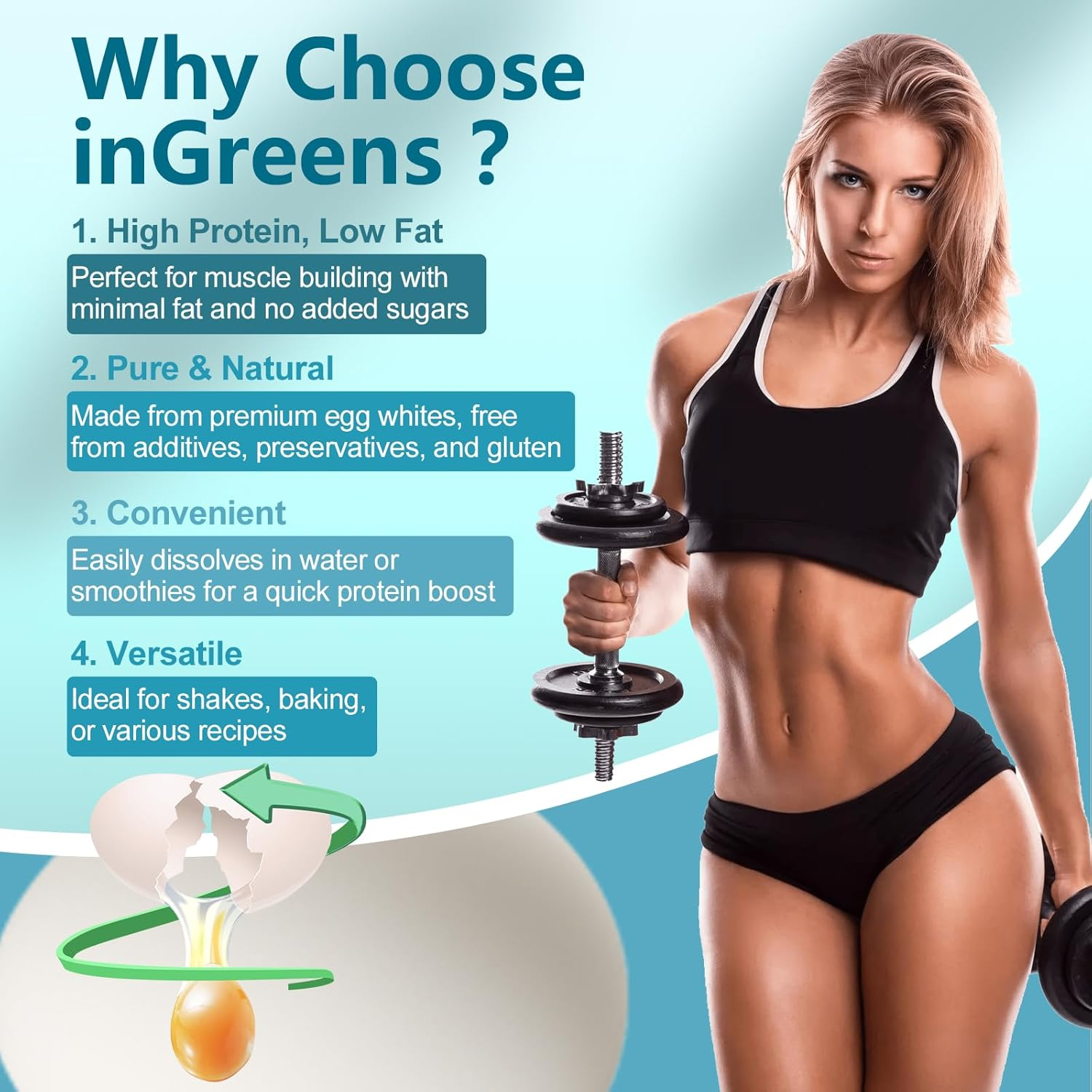 Egg White Protein Powder, Egg White Powder, High-Quality Protein for Muscle Recovery, Baking, Cooking, Non-Gmo, Gluten-Free, Unflavored, 283G (10 Oz) image number 4