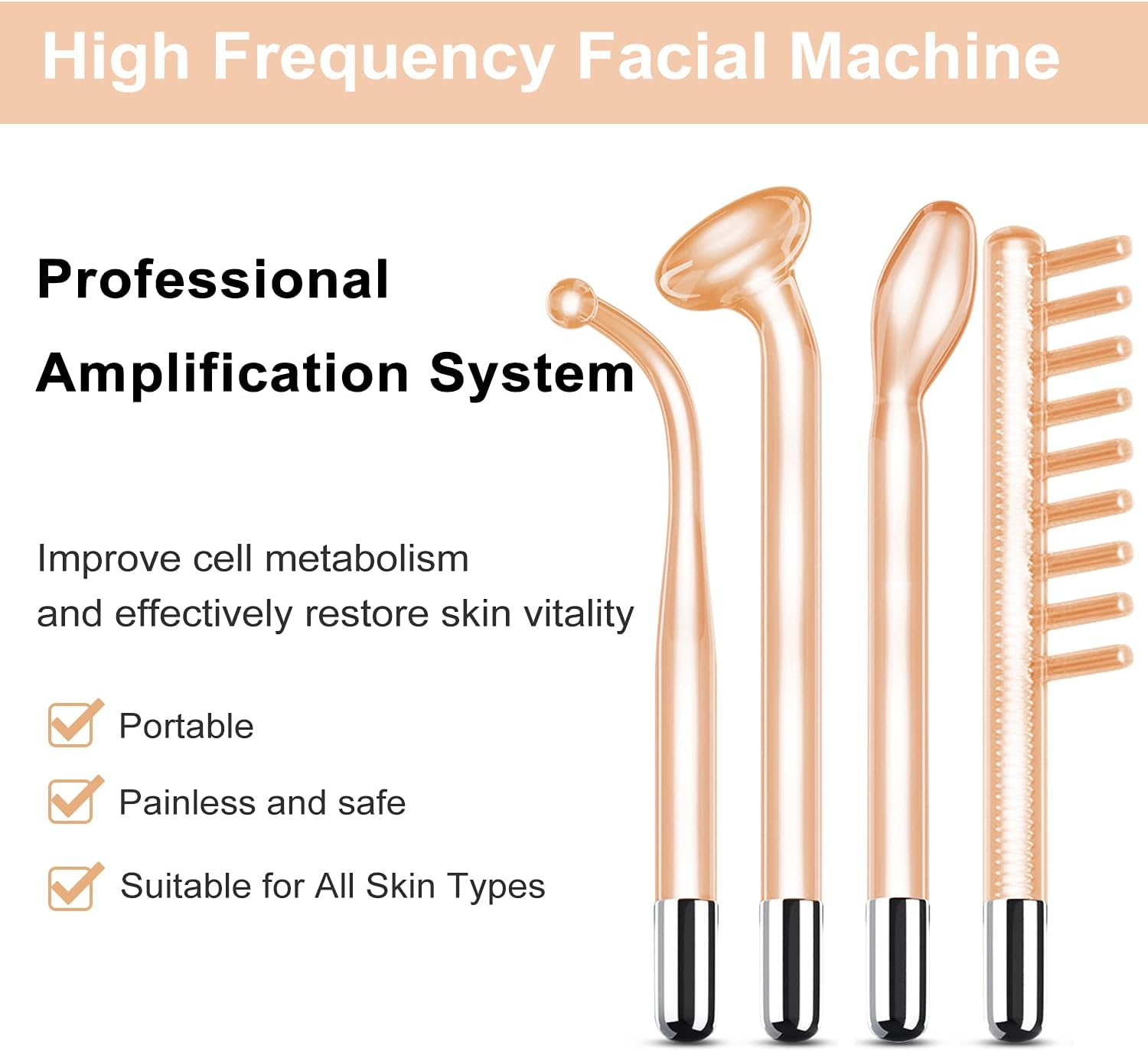 High Frequency Facial Machine - High Frequency Facial Wand, Device for Skin Care image number 4