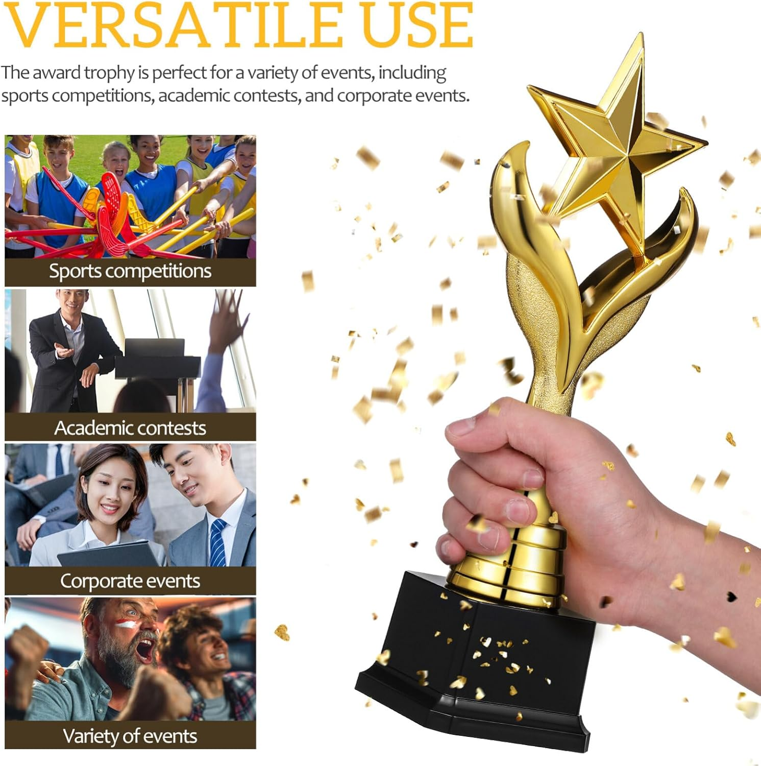 VANZACK Sports Competition Trophy Cup Star Decorate Sturdy Plastic for Awards Parties image number 6
