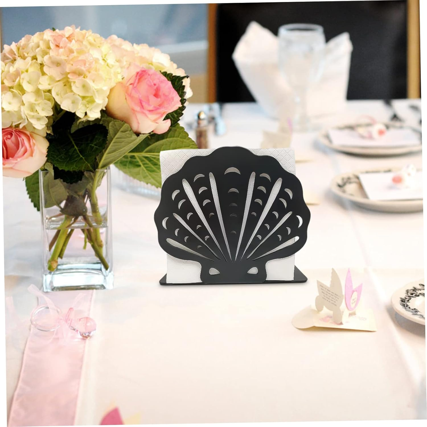 DOITOOL Modern Napkin Storage Rack Iron Material Countertop Paper Napkin Holder Farmhouse Style image number 1