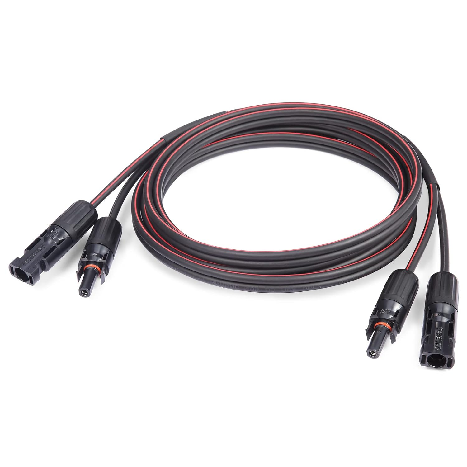 Solar Cable 20 Feet 2X12 AWG Twin Wire Extension with Female and Male Connectors, Panel Cable Wire & Adaptor for Home, Shop and RV Panels image number 2