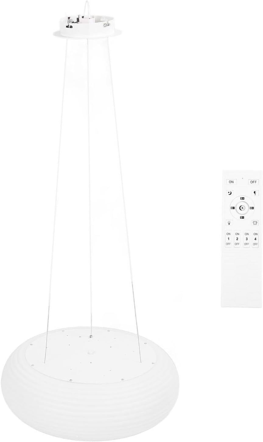 Modern Pendant Light round Milky White Lampshade Height Adjustable 3 Color Temperature Stepless Dimmable Hanging Lamp for Dining Room Kitchen image number 2