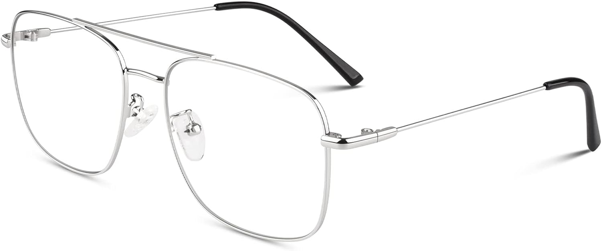 LINVO Fake Glasses Non  Clear Lens Metal Frame Fashion Eyewear for Women Men image number 3