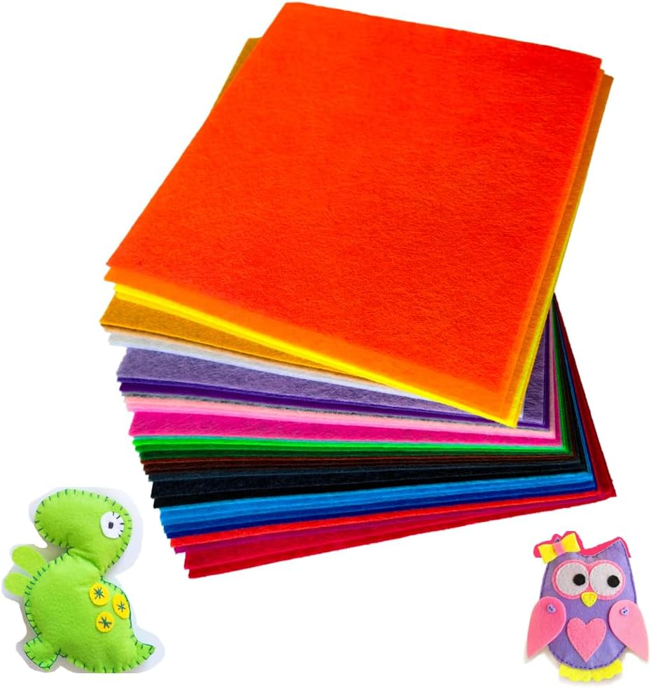 Yiyuanhe 40Pcs Coloured Felt Fabric Sheets 15 X 15 Cm,Assorted Colors Felt DIY Material Squares for Textile Fabrics DIY Craftwork Sewing Patchwork Craftwork Scrapbooks Supplies image number 3