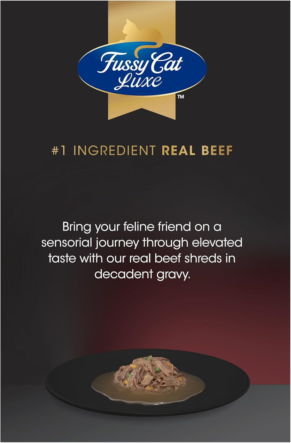 Fussy Cat Luxe Wet Dog Food, Beef Shreds Decadent Gravy 12X70G - Elevated Taste, Real Beef Shreds, Complete & Balanced, Australian Made Cat Food image number 4