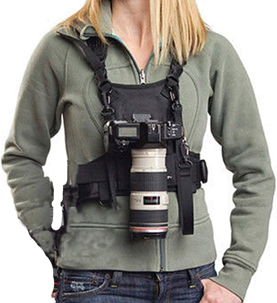 Nicama Camera Strap Carrier Chest Harness Vest with Mounting Hubs & Backup Safety Straps for Hiking Canon 6D 5D2 5D3 Nikon D800 D810 Sony A7S A7R A7S2 Sigma Olympus DSLR Cameras image number 5
