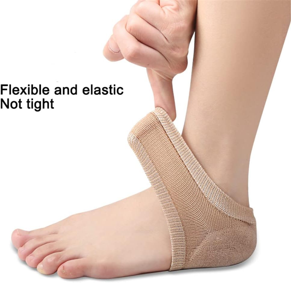 Moisturizing Heel Socks, 2 Pairs Soft Gel Lined Heel Socks for Dry Rough Cracked Feet, Gel Heel Repair Socks Overnight Moisturizing Spa Socks for Softening and Repairing Chapped Feet Skin Care (Skin) image number 1