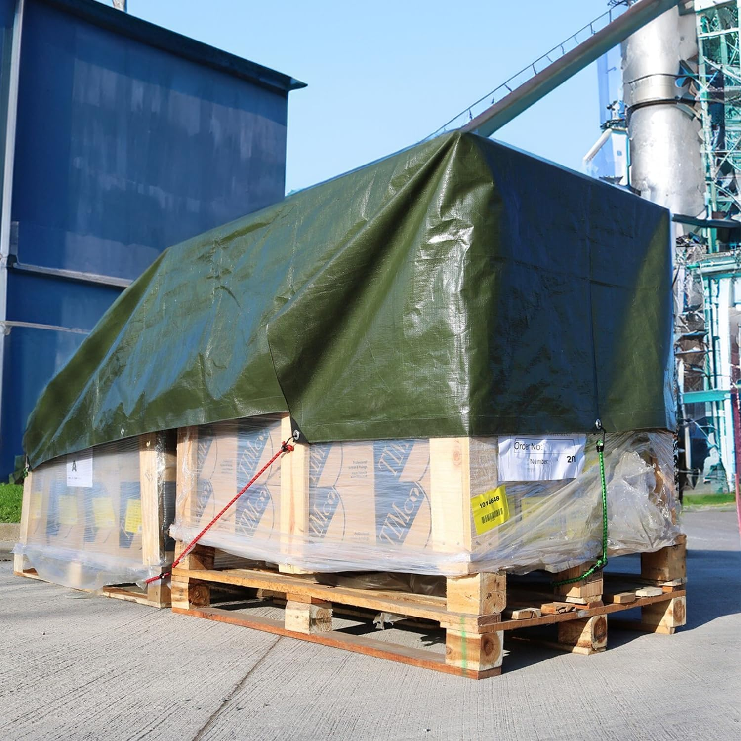 Keplin 2X3M Waterproof Tarpaulin Cover Sheet 90GSM, Heavy Duty, Mould-Resistant, Easy to Wash - PE Material, Reinforced Edges with Metal Eyelets, Green image number 1