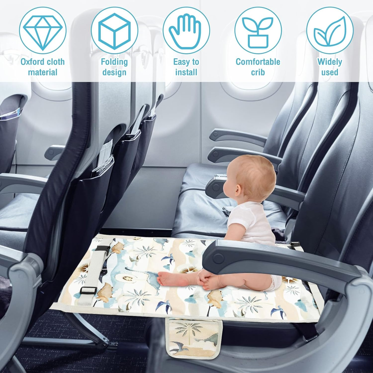 Toddler Airplane Travel Bed, Plane Travel Essentials, Airplane Seat Extender for Kids for Flying Long Flight Traveling (Dinosaur) - Racing image number 7