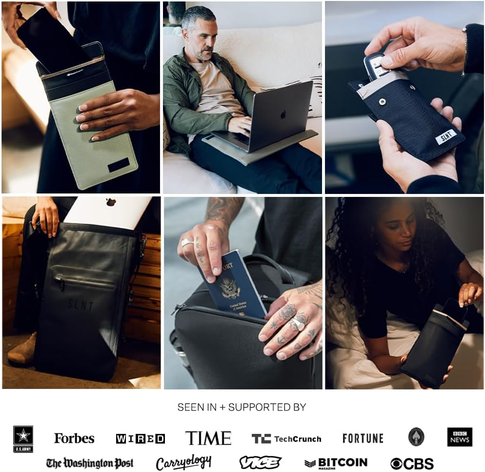 SLNT Waterproof Faraday Dry Bag with Silent Pocket - Military-Grade Nylon 10 Liter Faraday Bag - RFID Signal Blocking Dry Bag/Waterproof Backpack Protects Electronics from Water, Spying, Hacking image number 6