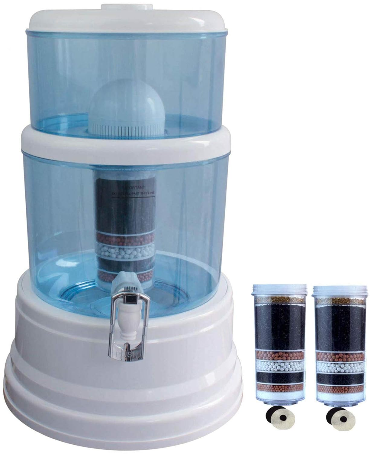 Aimex 16 Litre Bench Top Purifying System with 3 8 Stage Water Filter Alkaline KDF Activated Charcoal Ceramic Plate image number 2