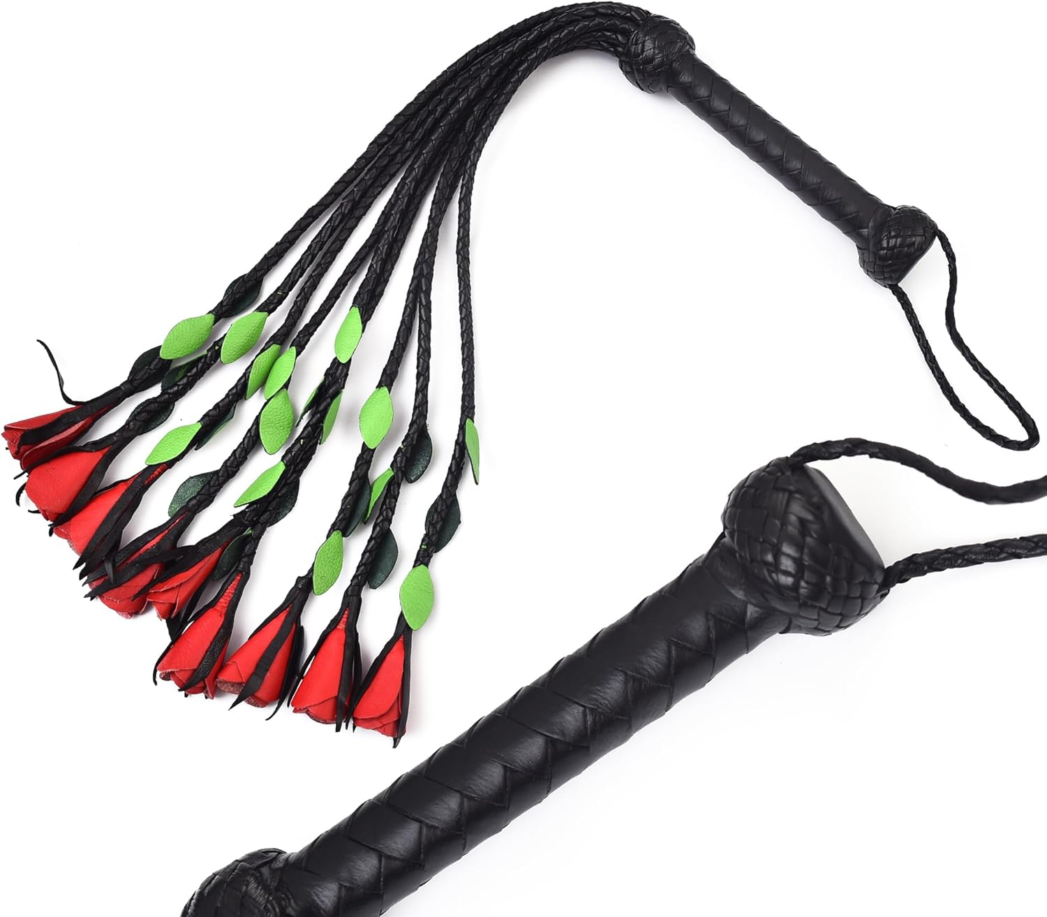 9 Decorated Falls Leather Horse Crop, Riding Leather Crop Whips with Hanging Loop, Leather Horse Crop Whip for Couples image number 3