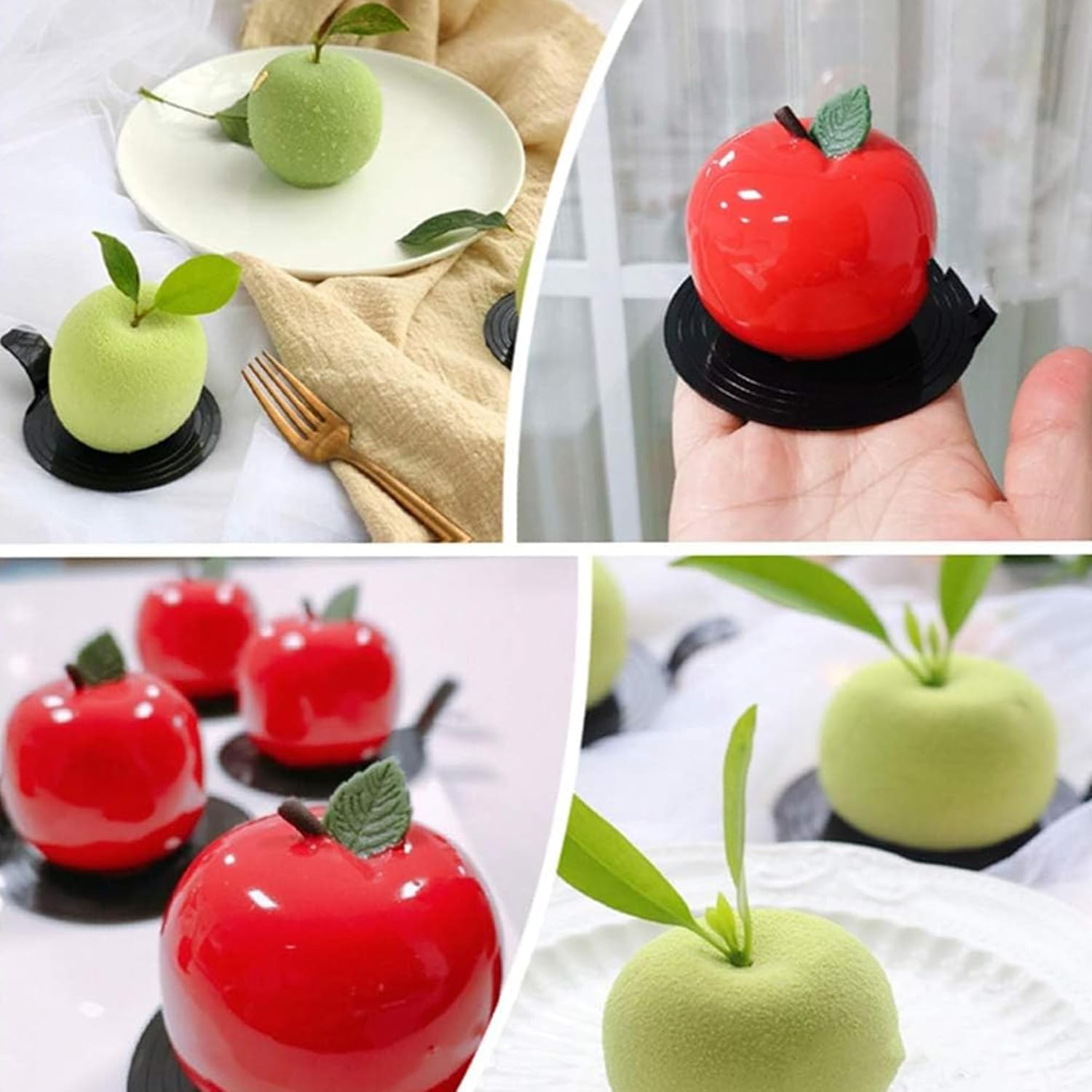 Silicone Baking Molds Set&mdash;Pinecone/Apple, Food-Grade&mdash;For Mousse Cake, French Dessert, Soap, Candles (Gourmet Dinners, Dessert Parties)&mdash;Ideal for Bakers, DIY Crafters (2Pcs) image number 2