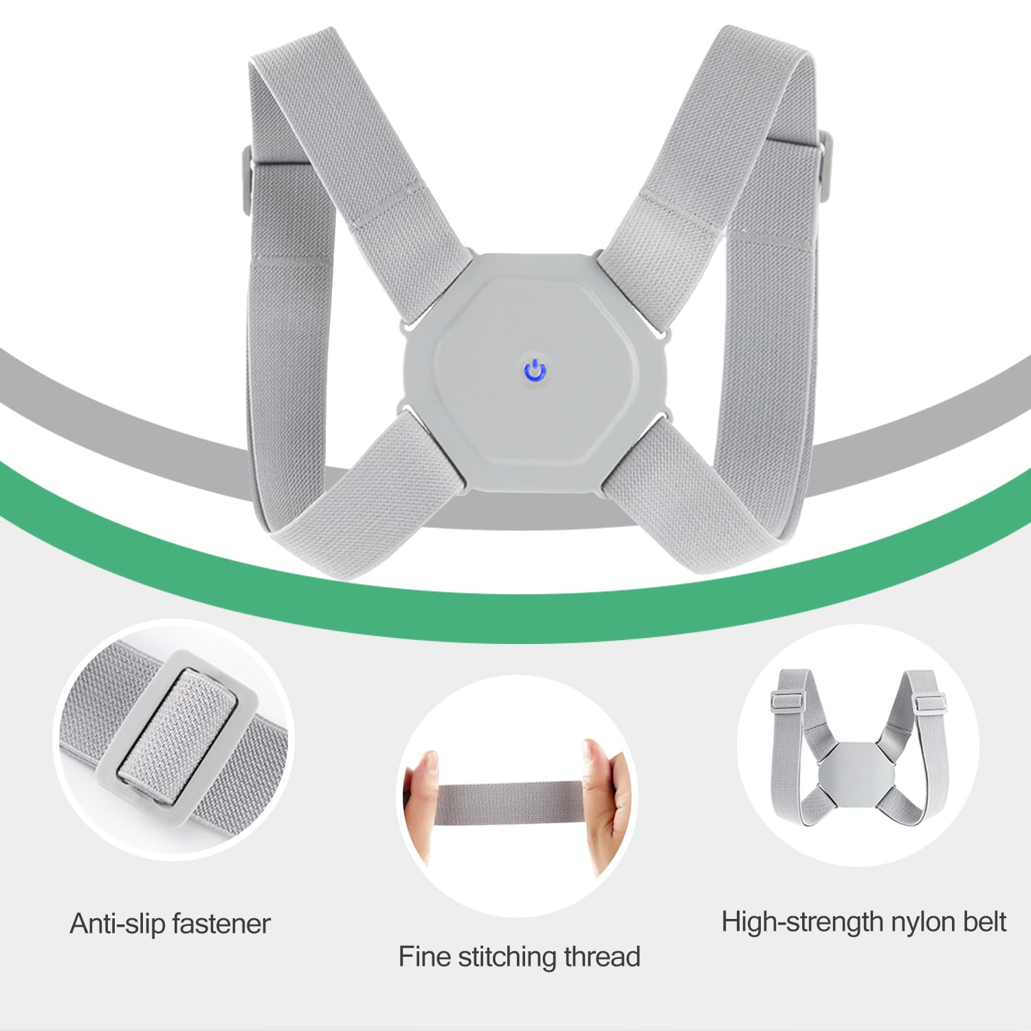 WEKUBA Posture Corrector - Adjustable Back Brace for Kids & Adults, Smart Vibration Alert, Rechargeable Design, Supports Healthy Sitting & Standing Posture, Helps Prevent Hunchback & Nearsightedness image number 4