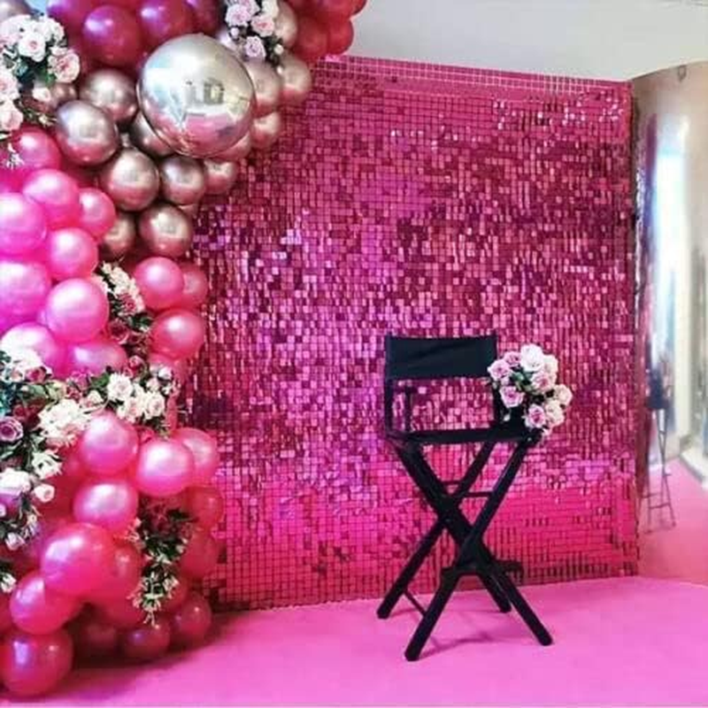 AIMALL Rectangle Tinsel Curtain Shimmer Wall Backdrop 2M Length Party Decoration Sequin，Elegant Rectangle Tinsel Curtain, Perfect for Decorations