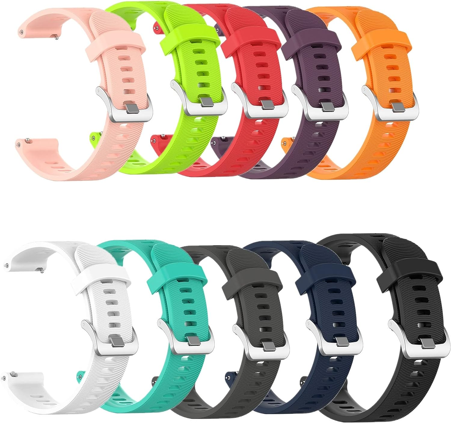 Muovrto Replacement Band Strap for Garnin Vivoactive 3/Venu/Venu Sq,Silicone Watch Strap for Garmin Forerunner 245/645,20Mm Watch Strap