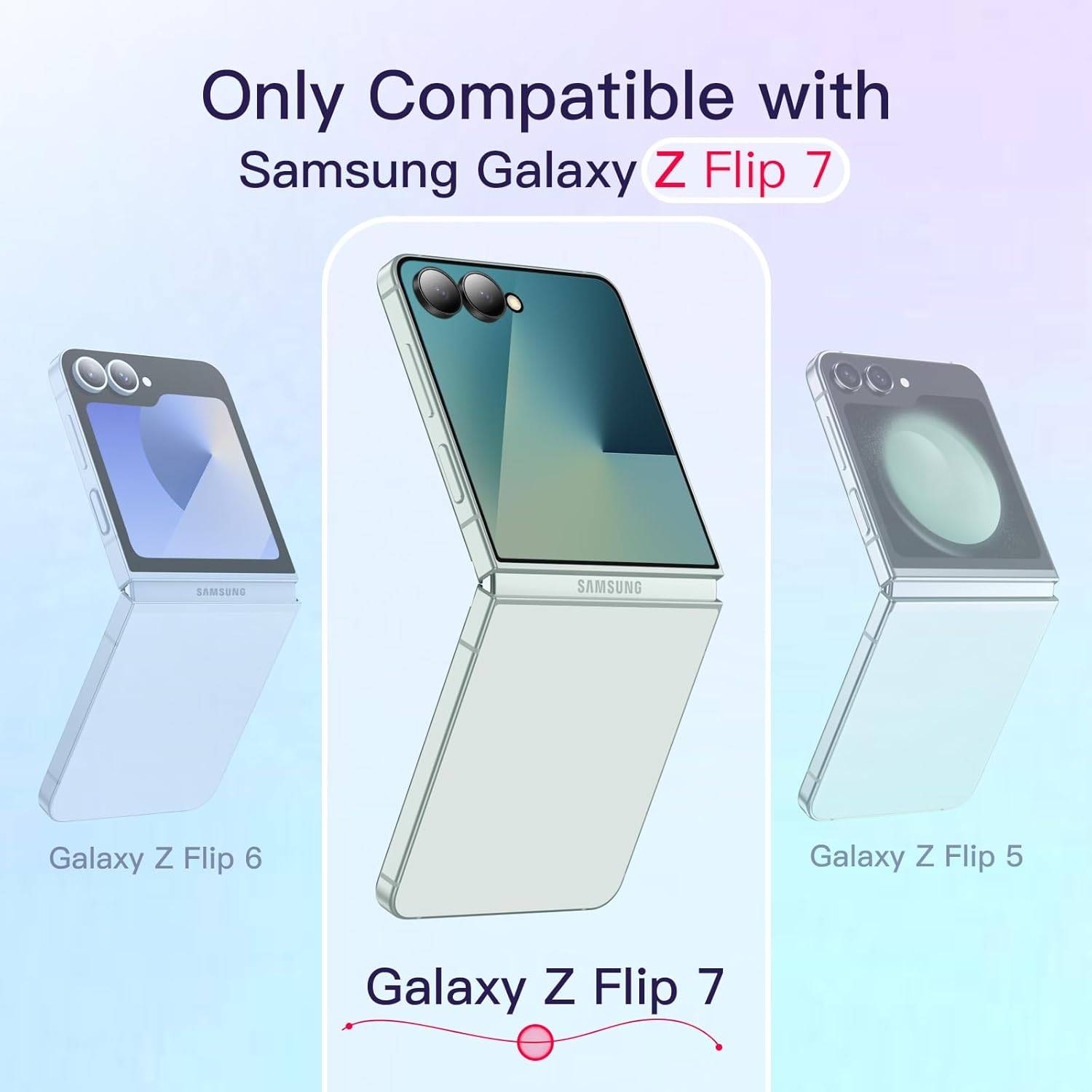 Jetech Case for Samsung Galaxy Z Flip 7 2025, Crystal Transparent Hard PC Shell, Anti-Scratch Shockproof Slim Protective Phone Cover (Clear) - Clear image number 2