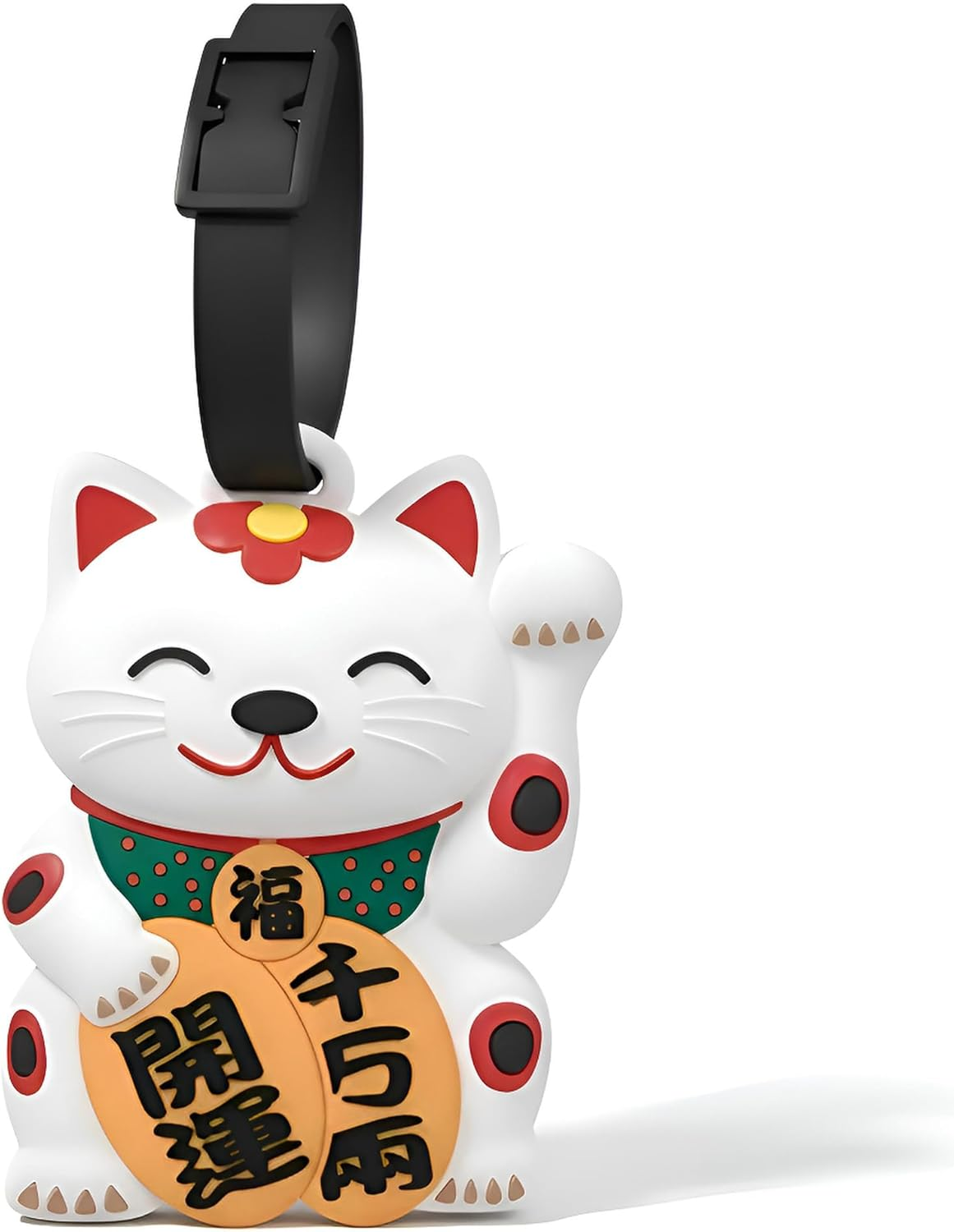 ANINIUCN Maneki Neko Japanese Silicone Luggage Tag &ndash; Cute Lucky Cat ID Label for Suitcases, Backpacks & Travel Bags &ndash; Fun Travel Accessory for Teens & Adults