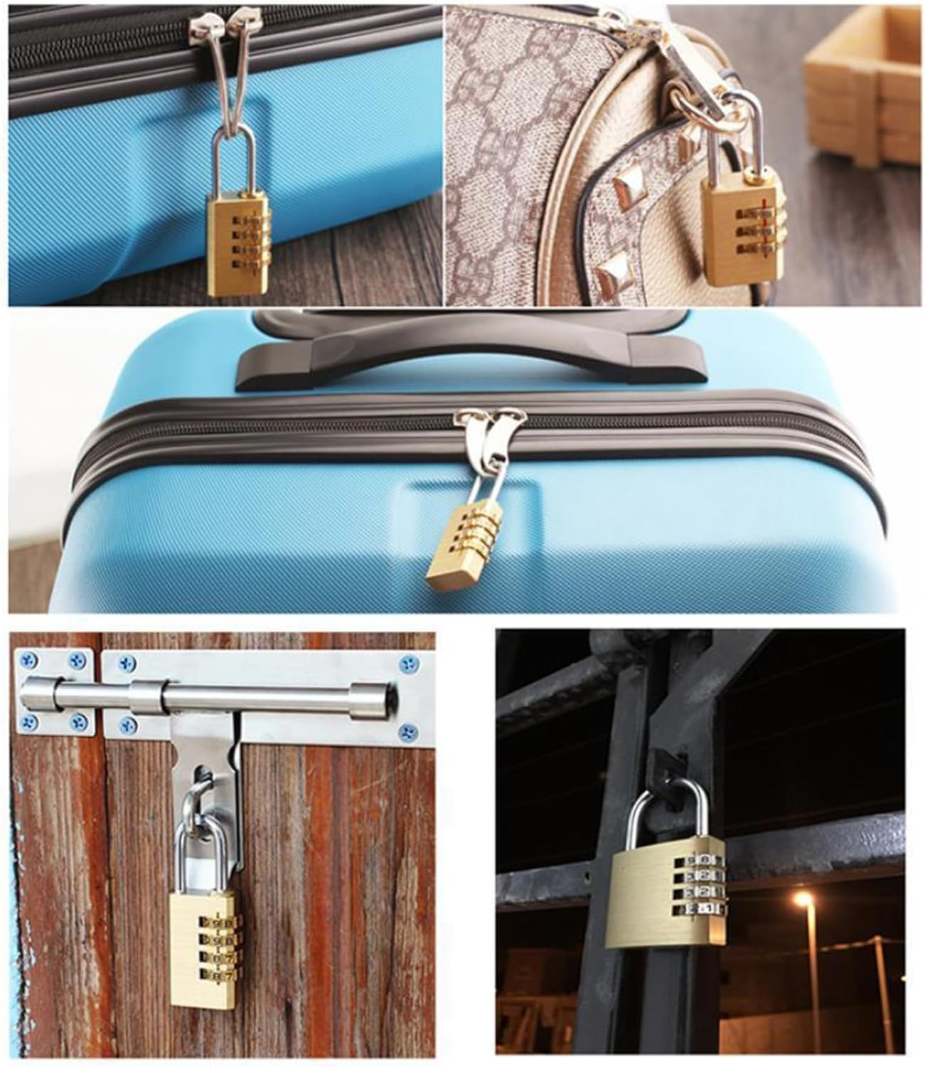 Combination Padlocks, MH MOIHSING Code Lock, Locker Case Copper Stainless Steel Padlock Solid Brass Lock Digit Combination Password Secret Code Digital Locker for Gym Outdoor image number 2