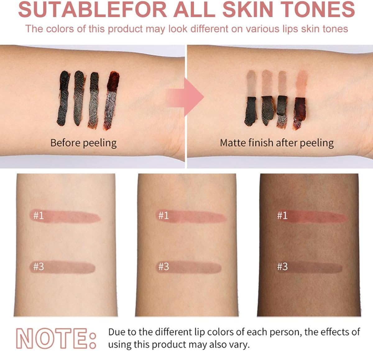 Peel off Lip Liner Stain Liptint Long Lasting Lip Tint Tattoo for Women Girls Detachable Pencil Waterproof Transfer-Proof Matte Lip Gloss,Highly Pigmented Color Finish Lip Tint Stain (01#Rose Pink, M)