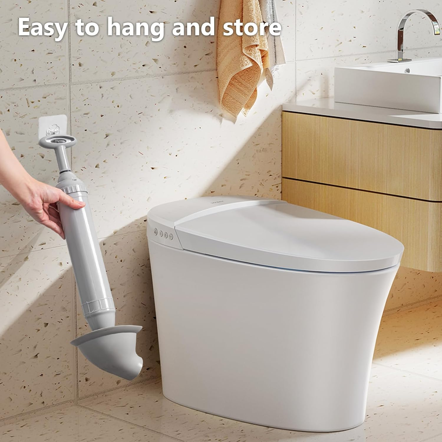 Pipe Cleaning Pump, High Pressure Drain Cleaner Pump 2025 New Pipe Cleaner Compressed Air Quickly Releases Drain Blockage, for Toilets, Sinks, Floor Drains, Drain Pipes (Grey) image number 1