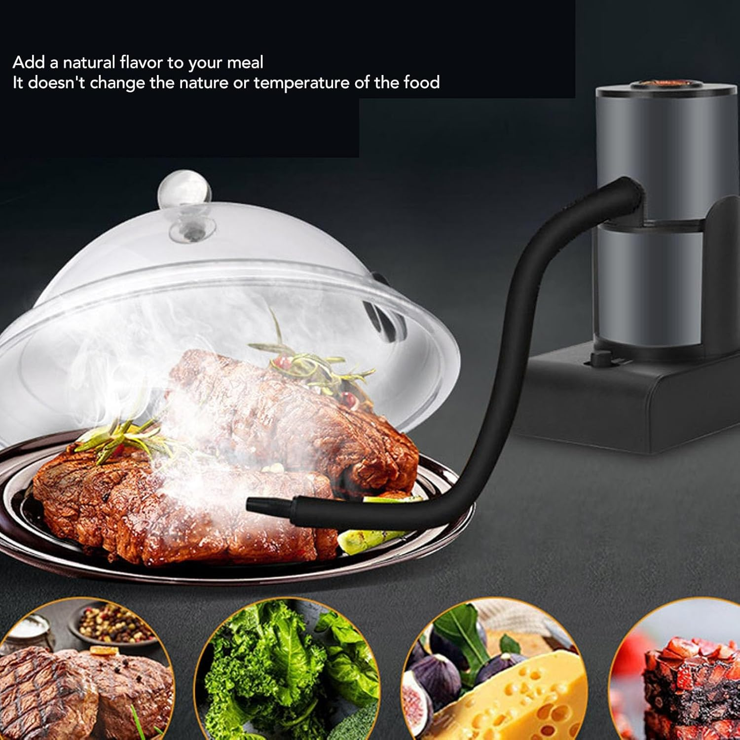 Smoking Gun, 2 Gear Adjustable Portable Handheld Cocktail Smoker Battery Powered Mini Food Smoker Infuser Kit with Nozzle Hose Brush Filter Mesh for Cocktails BBQ Cheese image number 4