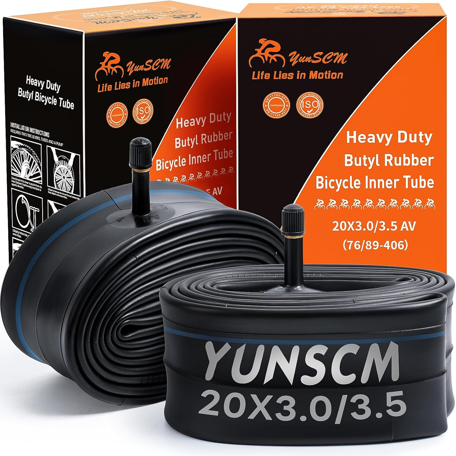 Yunscm 2 Pcs,20X3.0 Tube,20X3.0 Fat Bike Tubes Heavy Duty,Schrader Valve 32Mm,20X3.0/3.5 Bike Inner Tubes,Fat Bicycle Tube 20 3.0,Mountain Bike Tube 20 3.0,20X3.5 Bike Tubes,Fat Bike Tube 20 Inch 3.0 image number 5