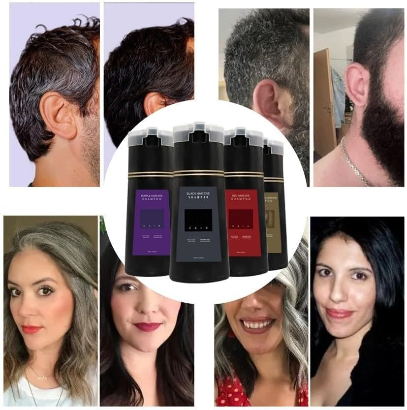Polar-Hair Dye Shampoo, Natural Instant Dye Shampoo, Novahair Color Restoring Shampoo, Hair Color Shampoo for Gray Hair Coverage and Beard, Quick, Easy, Long Lasting, Safe (Dark Brown) - Black image number 7