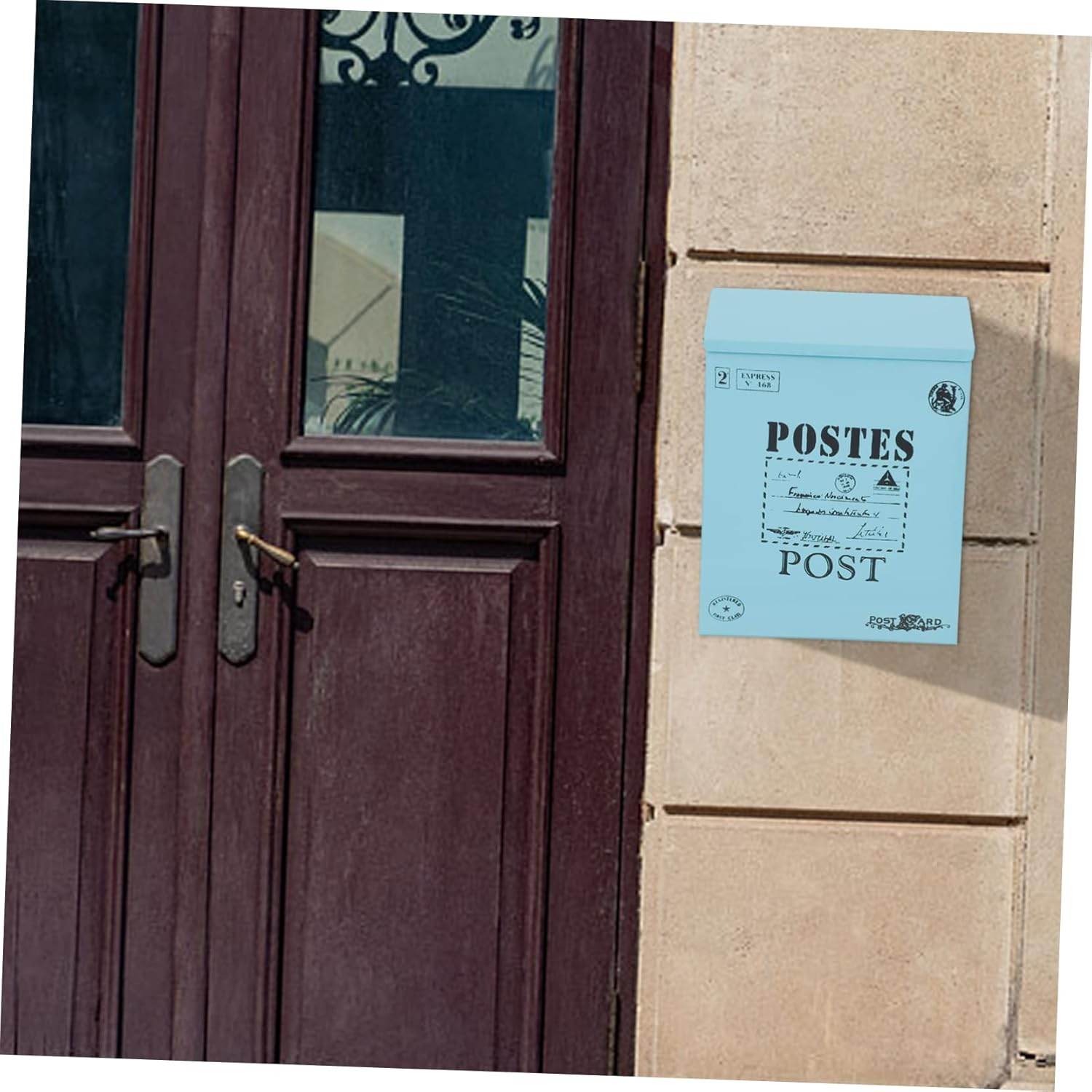 OSALADI Vintage Style Letter Box Rustic Wall Mount Mailbox Iron Material Locking Post Box Retro Complaint Box for Home and Office image number 4